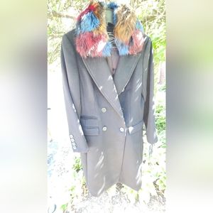 Double collared I Madison long jacket